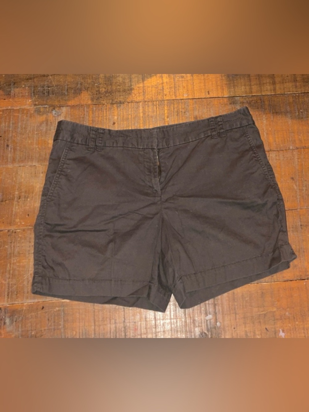 Ann Taylor LOFT Dark Brown Chino Shorts Size 10 Original Cuffed Hem